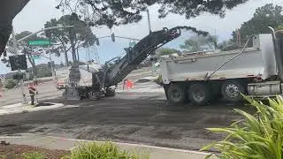 Asphalt milling on the front road ￼