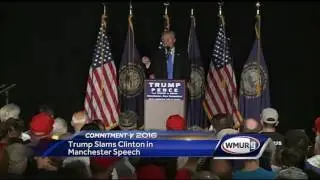 Trump disputes racism accusations in Manchester appearance