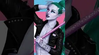 Quick Digital Art Timelapse of a Monster Girl #shorts