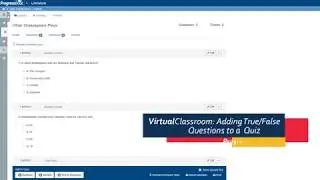 ProgressBook VirtualClassroom: Adding True/False Questions to a quiz