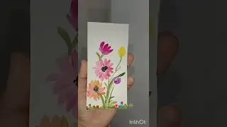 A little flower painting tutorial🌺🏵️🌸#floral art # painting 🎨#aqua colour idea #shorts