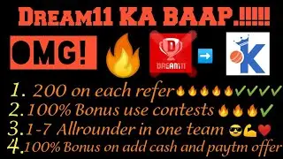 Kaptain11. Better than Dream11. Loot app. Earning app. Share and earn. Fantasy Cricket app. Cashback