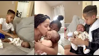 Big Brother Changes Baby Diaper & Feeds Him 😍