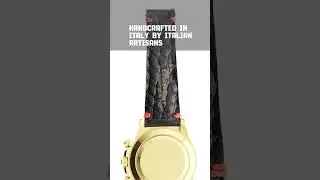 Black Lizard leather strap with Alligator Lining for Rolex Daytona timepieces.