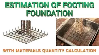 RCC Footing Foundation Estimation | Materials Quantity Calculation