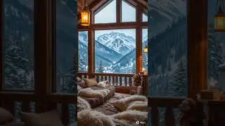 Mountain Dreams and Cabin Comfort #winterdream #snowcovered #dreamlandscape #azurewindow #fantasy