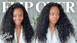 SZA Kinky Straight Waves | Easy Flip Over Half Wig for a Natural Look！