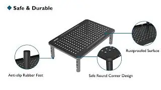 BONTEC 2 Pack 3 Height Adjustable Monitor Stand Riser with Pen Holder, Ergonomic Metal Laptop Stand 