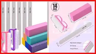 Nail Files and Buffers,MORGLES Professional Manicure Tools 6pcs Rectangular Nail Buffer Blocks 6pcs