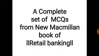 CAIIB || RETAIL BANKING || All MCQ given in RETAIL BANKING BOOK