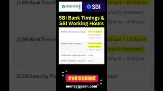SBI Bank Timings and SBI Working Hours #Shorts #sbi