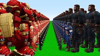 DEMİR ADAM ORDUSU VS KAPTAN AMERİKA ORDUSU 😱 - Minecraft