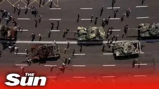Destroyed Russian tanks and weapons displayed in Kyiv to mark independence from Soviet rule