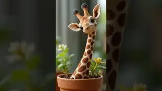 Jerapah mungil dengan leher panjang yang bikin gemes! Unik banget! 🦒✨