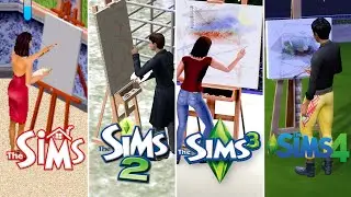 Sims 1, Sims 2, Sims 3, Sims 4 - Painting Evolution