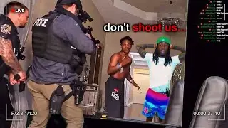 Moments When Streamers Got Swatted Live... (ALMOST SHOT)
