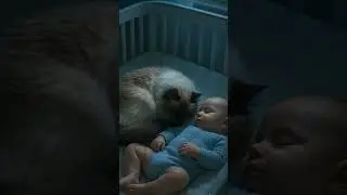 POV: When your cat becomes the baby's guardian angel 😇🐱 #catandbaby #sweetmoment #catlovers