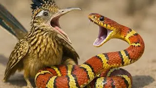 Coral Snake vs Roadrunner ! A Split-Second Desert Battle Caught on Camera.