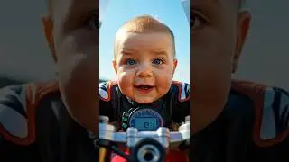 Kid driving race bike