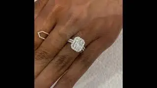 2 carat Radiant Cut Diamond Halo Engagement Ring