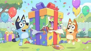 Bluey Giant Gift Unboxing🎉🎁| The Most Colorful Gift Ever! | Bluey Funny Animation