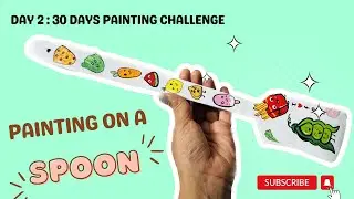 Painting on a spoon 😍| Day 2: 30 Days Painting Challenge