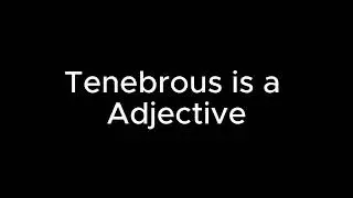 Todays Vocabulary word is Tenebrous.