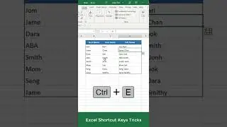Excel shortcut keys tricks