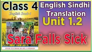 Class 4 My English Book Unit 1 2 Sara Falls Sick  English Sindhi Translation