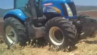 new holland T8020 plowing
