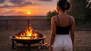 Campfire Setup at Sunset | Real Fire Sounds