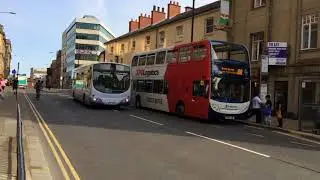 First Sheffield 69023 turns on Pinstone Street working a 35 service to City Centre