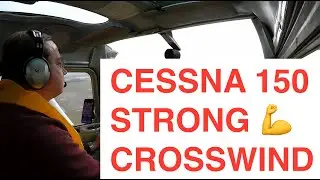 Cessna C150 STRONG CROSSWIND approach and landing at Texel EHTX February 2021