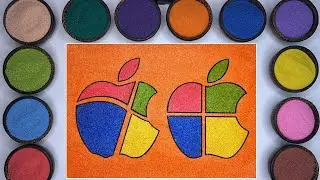 DIY Colorful Sand Art Tutorial | Creative Sand Painting Apple & Windows Logo Mashup