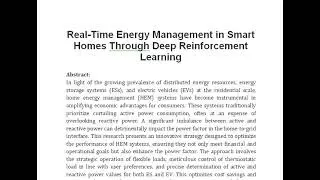 Real Time Energy Management in Smart Homes Through Deep Reinforcement Learning