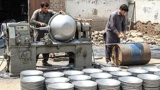 Metal Ghamela Manufacturing Process | Oil Drum Cutting & Recycling in Local Factory