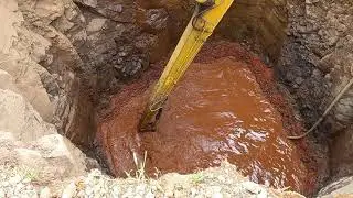 100 feet deep well digging by SANY Excavator