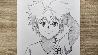 تعليم رسم كيلوا من انمي القناص | تعلم رسم كيلوا زولديك خطوة بخطوة