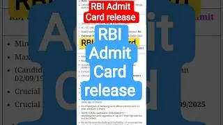 RBI Admit Card release #rbiassistant #ssccgl #upsc #sscghl #love #music #motivation #jobalert