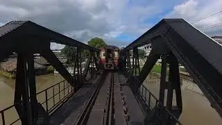 The Death Railway, Thailand, Walking the bridge and watching a train go by