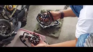 Jupiter mx135 | Lc135 5s Cara tukar coil magnet tanpa menukar minyak hitam