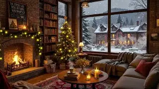Cozy Winter Cafe ⛄ Relaxing space with Jazz music and fireplace for studying and relaxing