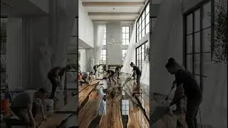 Wood + Black Epoxy Floor = PURE LUXURY