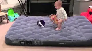 Anders tromps on a blow up mattress