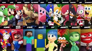 Sonic vs Mario vs SpongeBob vs Shadow vs Steve vs Amy vs Roblox vs Minecraft | Super Smash Bros