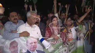 Pakistan Muslim League supporters celebrate ceasefire with India