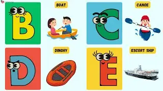 🚢 A to Z Water Vehicle Phonics Song | Learn Boats & Ships Alphabet for Kids | UZR Learning 🌊#abcd