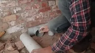 bathroom PVC sewer pipe fitting karne ka Tarika #search #viral #trending...