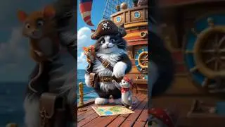 The Pirate Story🏴&zwj;☠️🛶#cat #funny #kids #cute #cutecat #cartoon #animals #animation #ai #pirates