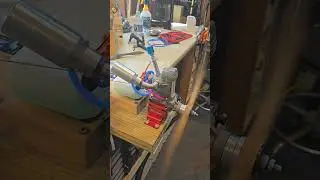 Magnum 120FS RC Engine, running on the test stand.